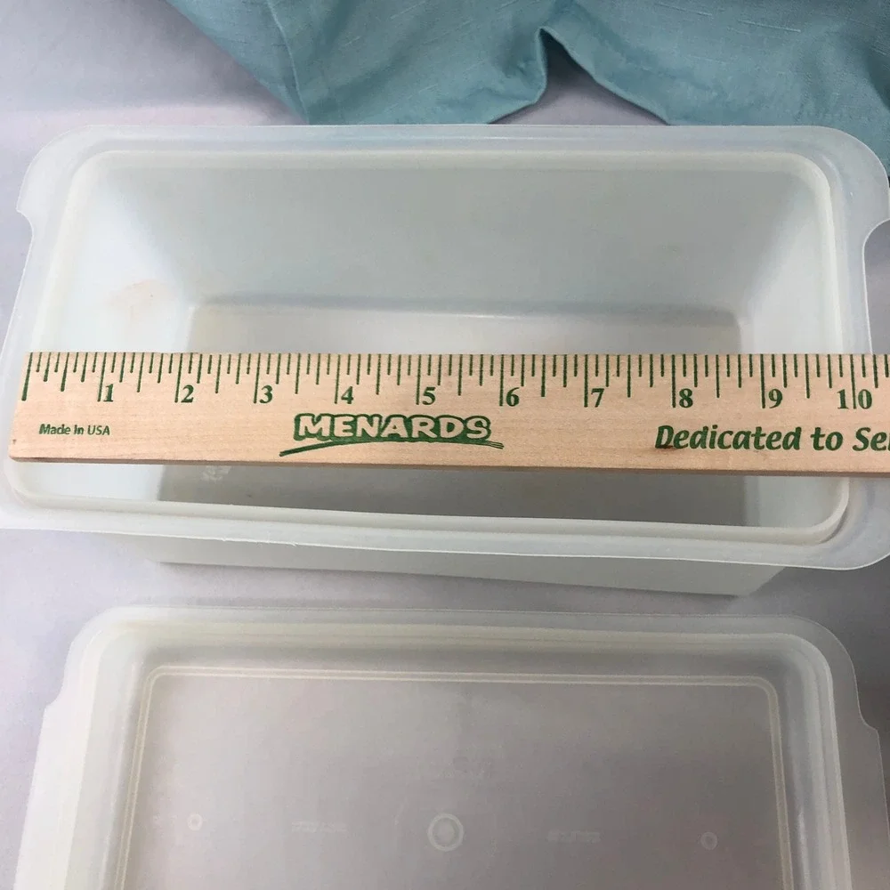 Vintage Tupperware 171-2 Rectangular Bread Box Storage Container Frosted Sheer
